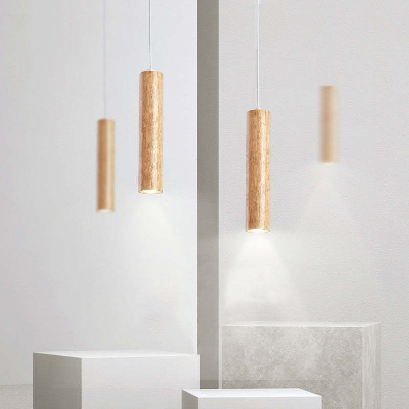 Ozawa cylindrical wood pendant light for home lighting