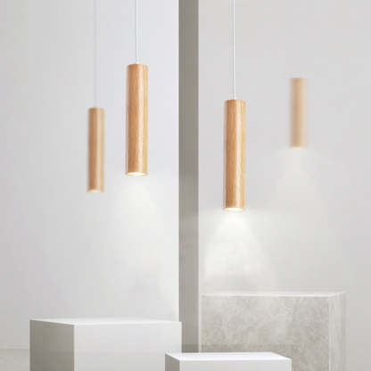 Ozawa cylindrical wood pendant light for home lighting