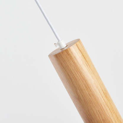 Ozawa wood pendant light detail, cylindrical design