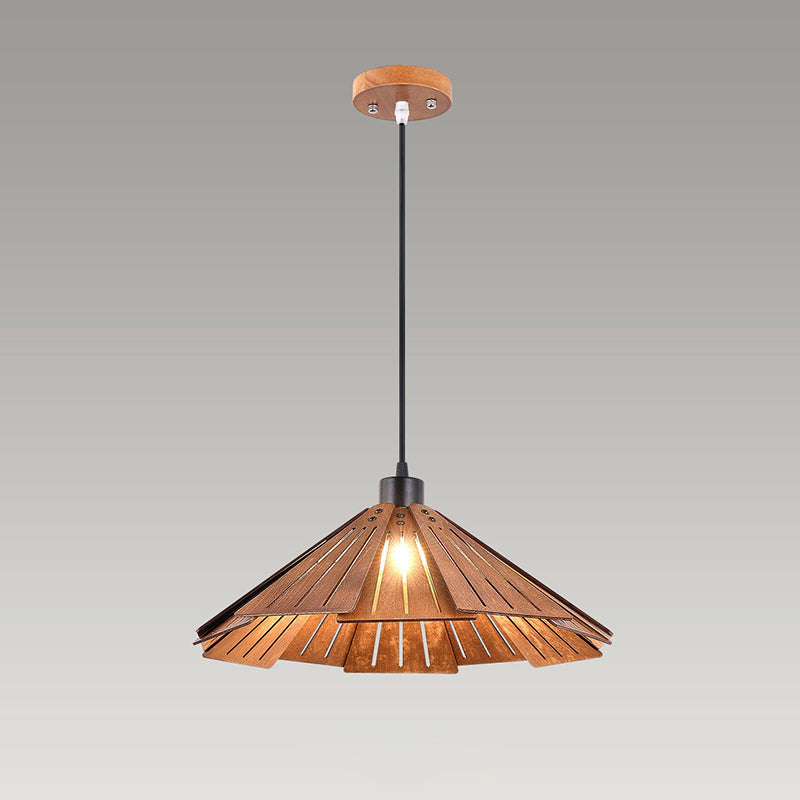 Samuels Retro Pendant Light, Metal & Wood