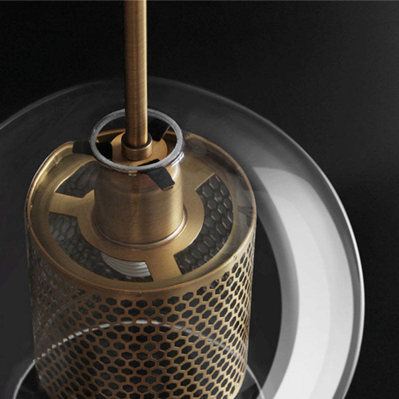Oneal Pendant Light detail, golden metal fixture