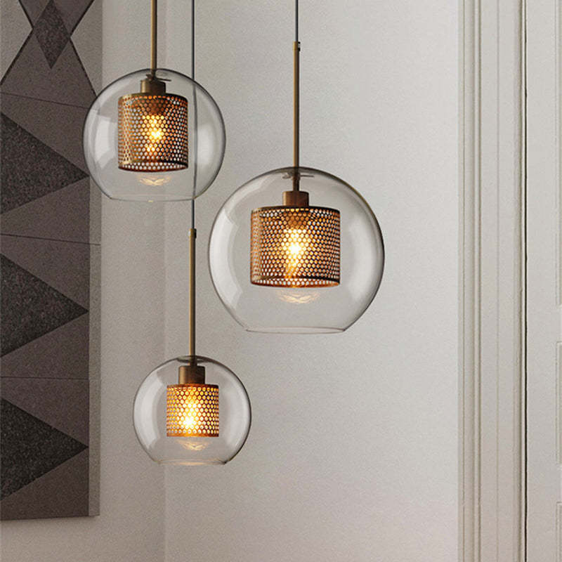 Three Oneal pendant lights with golden accents