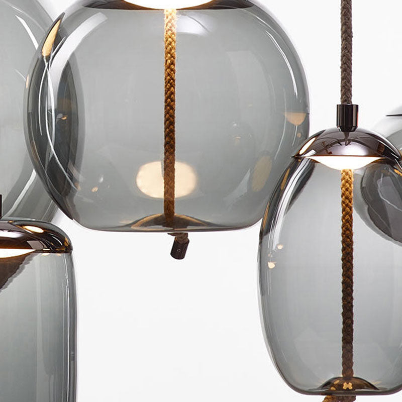Valentina Pendant Light with Gray Glass Shades