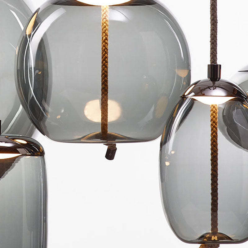 Valentina Pendant Light with Gray Glass Shades
