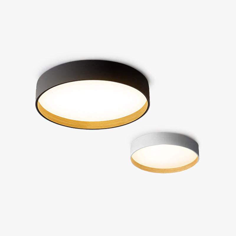 Quinn Modern Round Flush Mount Ceiling Light - Black and White
