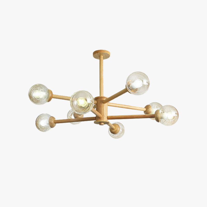 Ozawa wood and glass pendant light Ozawa Minimalist Bubble Wood/Glass Pendant Light