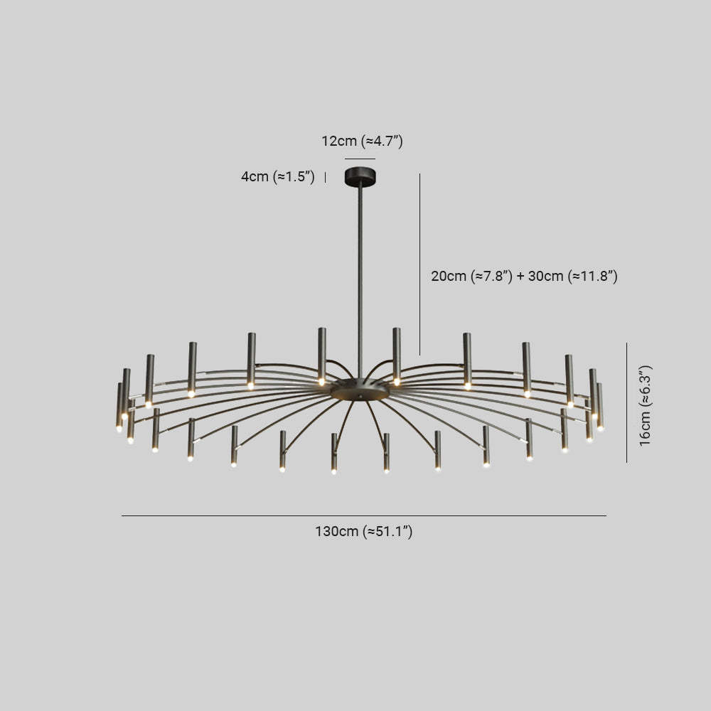Evette Chandelier Dimensions - Metal Lighting Fixture