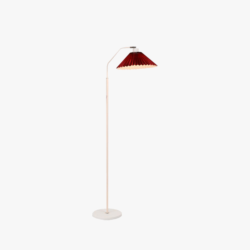 Ozawa Modern Pleated Metal Fabric Floor Lamp in Red