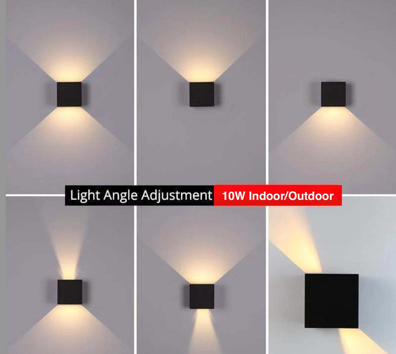 Orr LED Square Wall Lamp Angle Adjustment