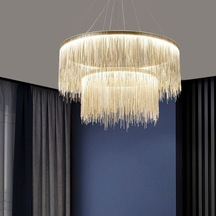 Colon Art Deco Pendant Light with chain tassels