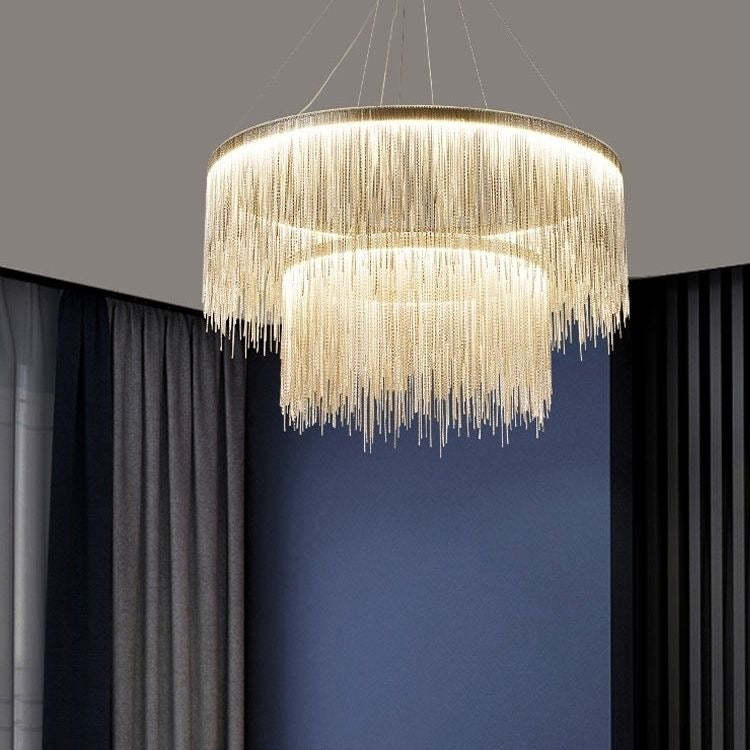 Colon Art Deco Pendant Light with chain tassels
