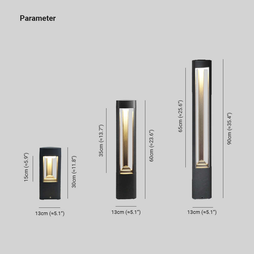 Pena Outdoor Path Light size chart