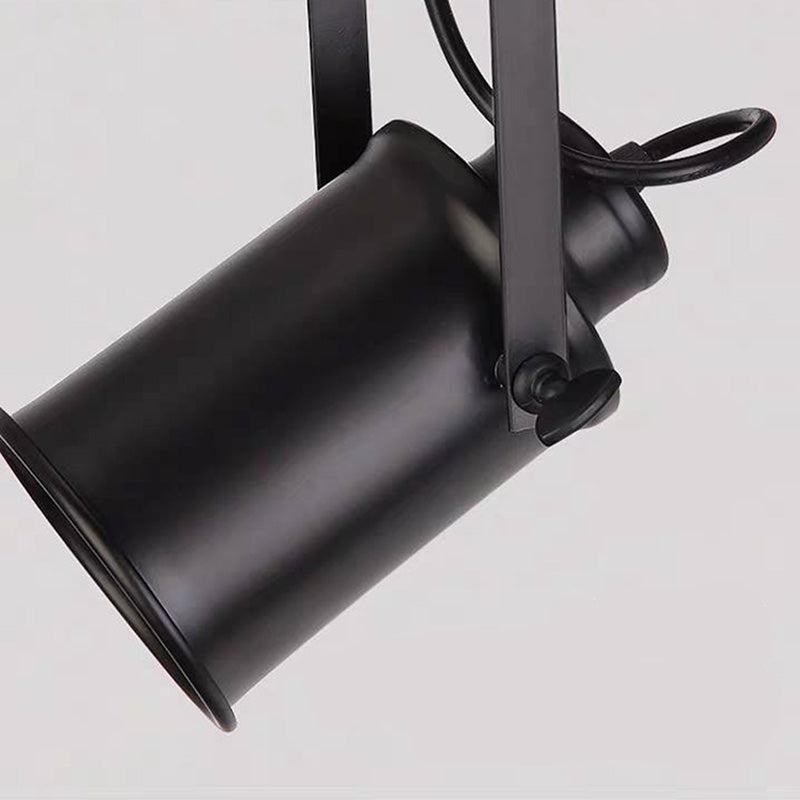 Black Alessio Industrial Ceiling Light Fixture Detail