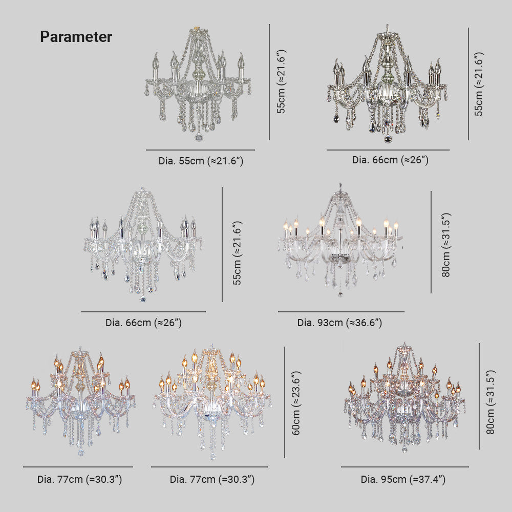 Silva Luxury Candlestick Crystal Chandelier