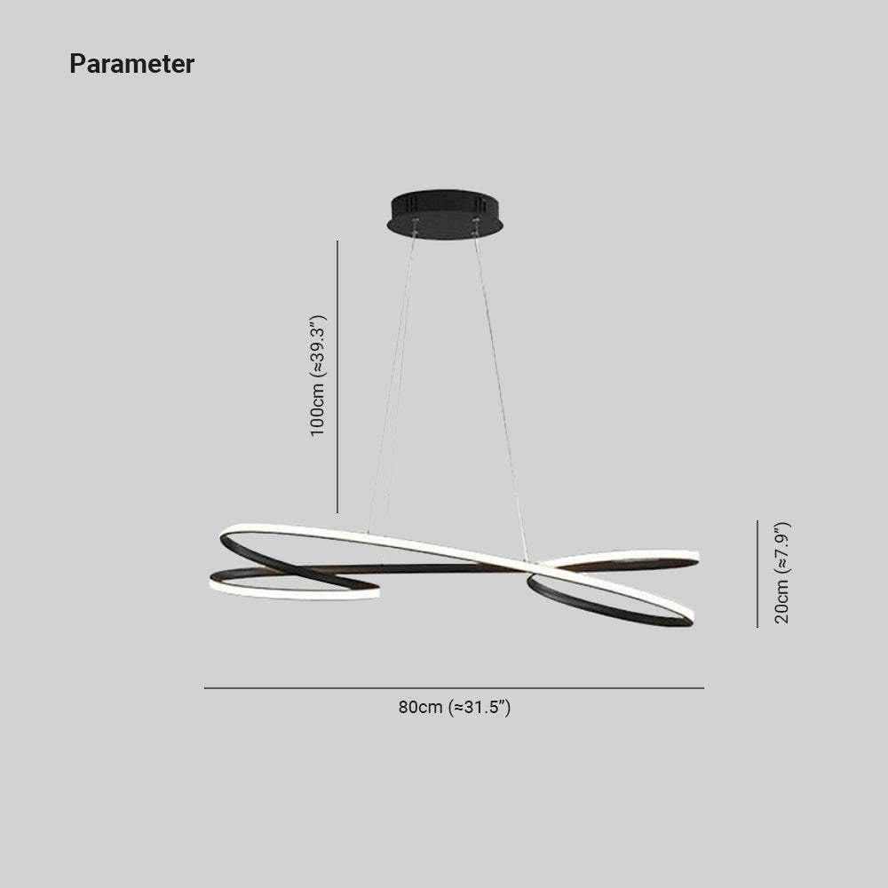 Louise LED Pendant Light dimensions: 80x20x100cm