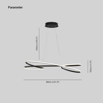 Louise LED Pendant Light dimensions: 80x20x100cm