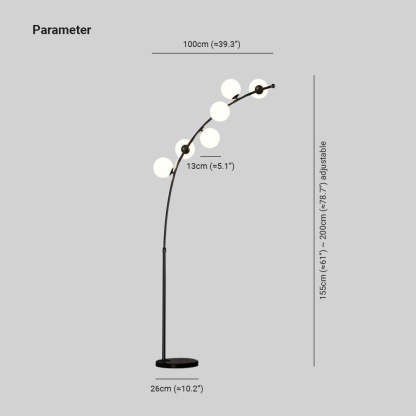 Valentina Arc Floor Lamp Dimensions Valentina Modern Arc Multi Head Bubble Floor Lamp