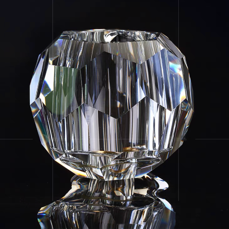 Luxury crystal glass pendant light detail, bedroom lighting