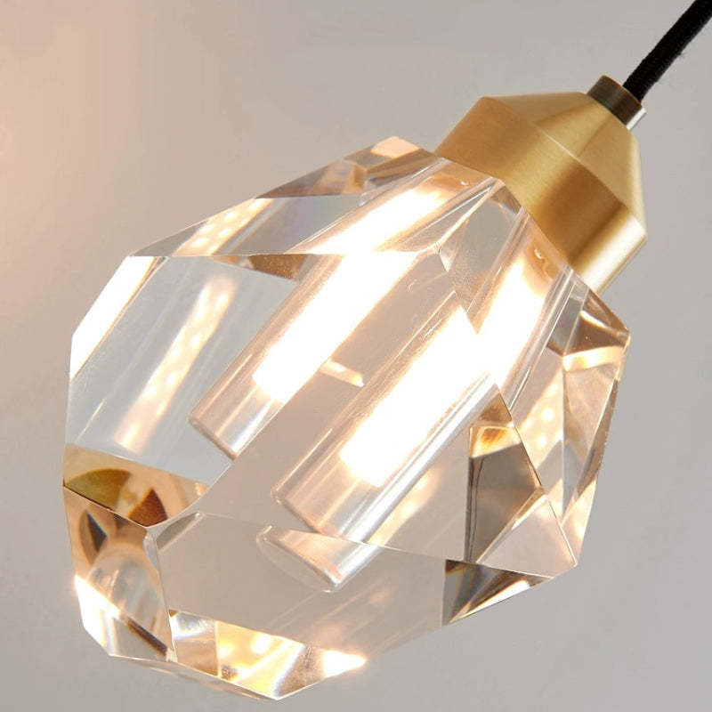 Crystal pendant light, bedroom lighting