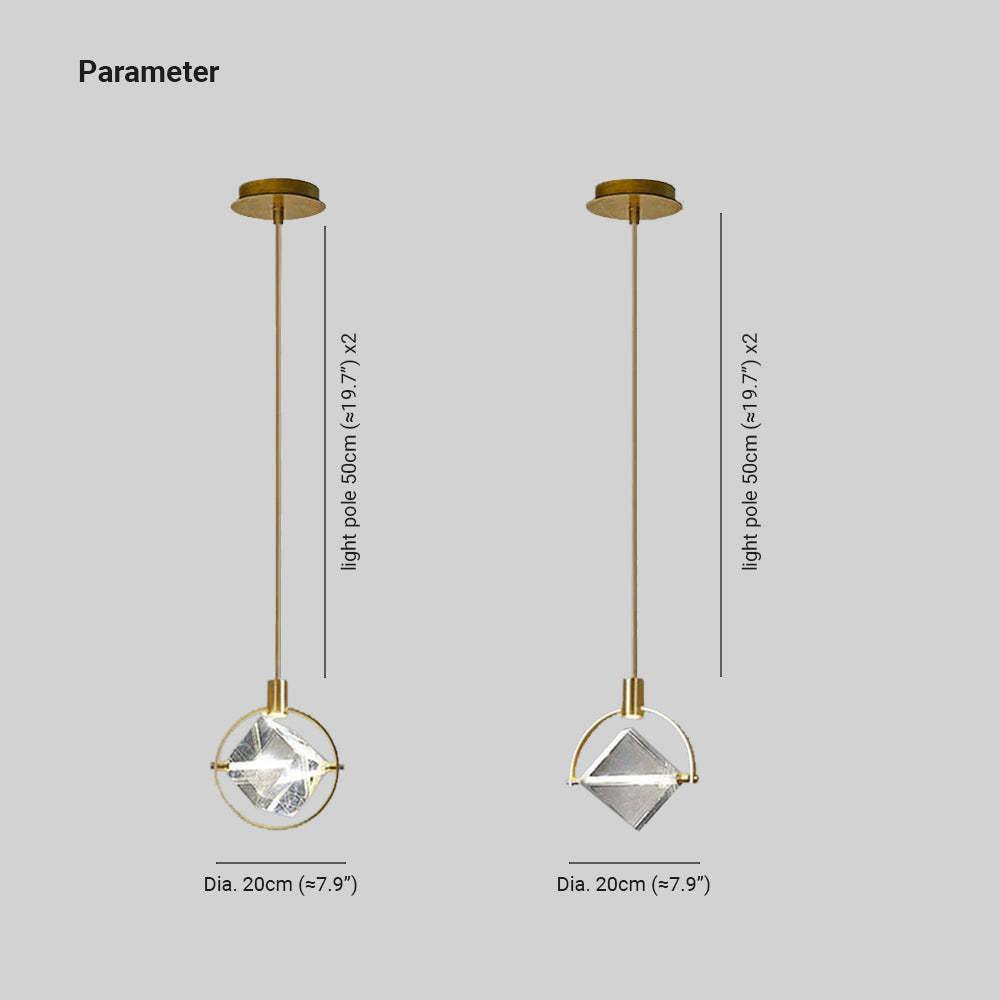Kristy Pendant Light Dimensions, 7.9 inch Diameter