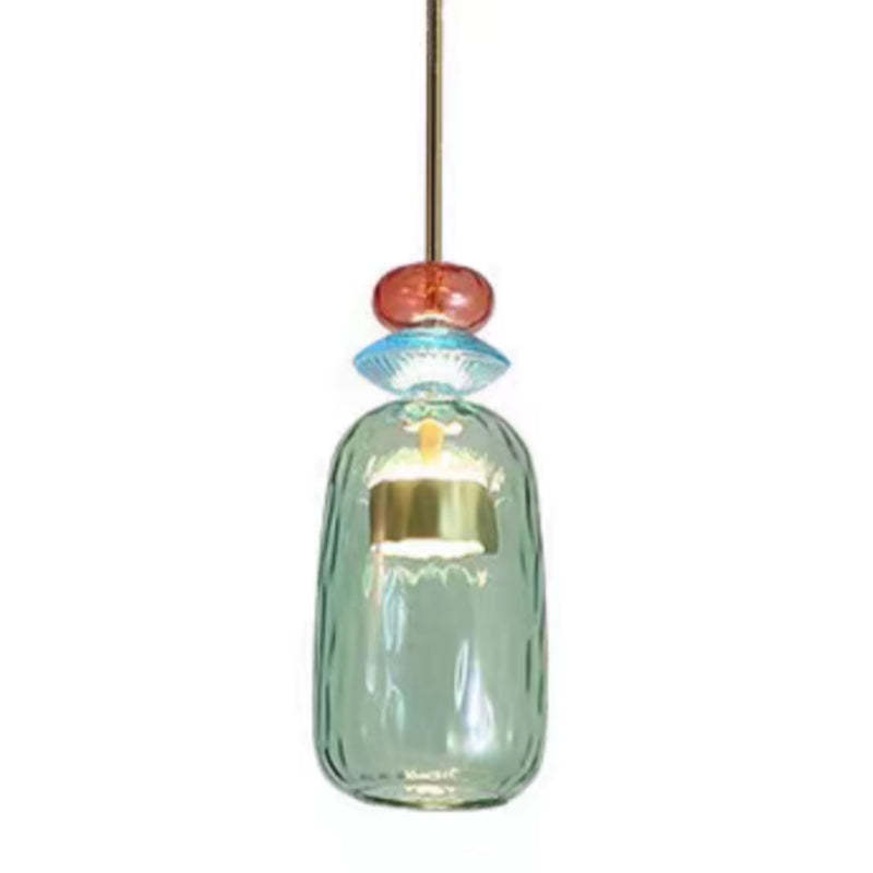 Hailie modern glass pendant light with colorful accents