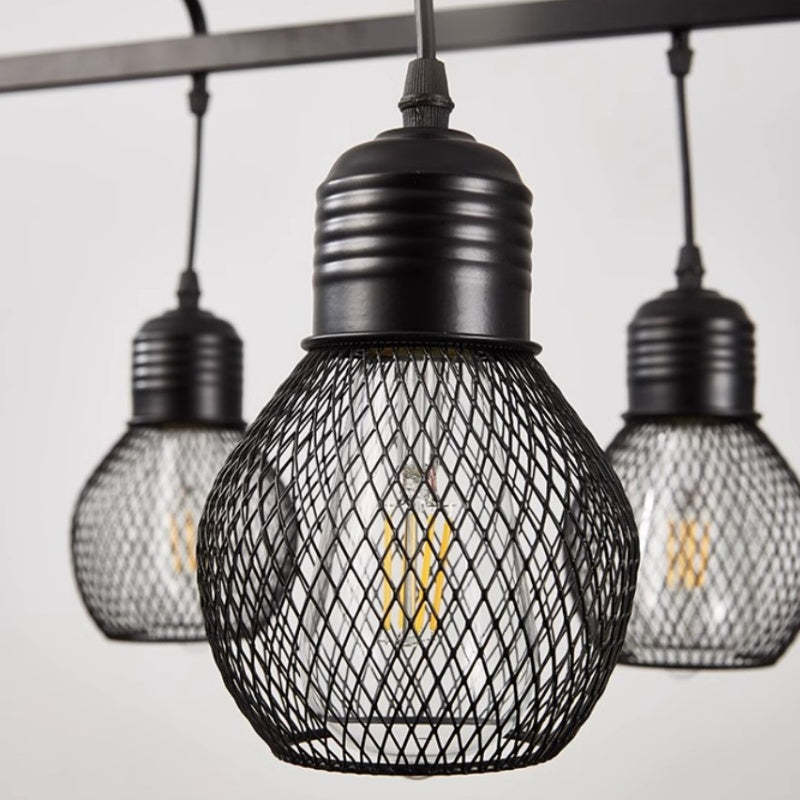 Black Alessio Multihead Chandelier for dining room lighting