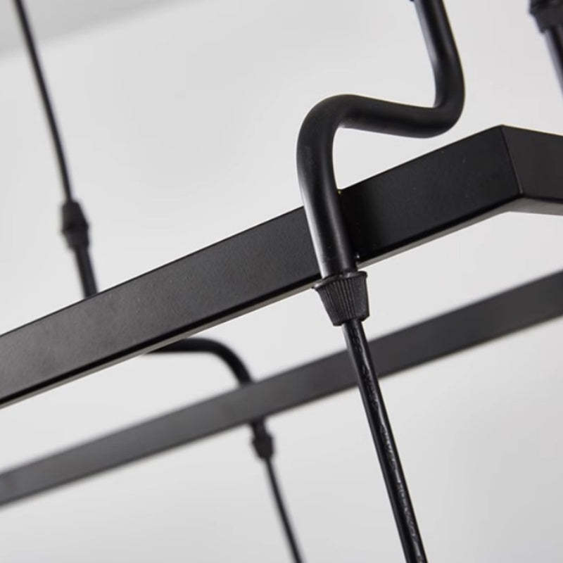 Metal frame detail of Alessio Vintage Multihead Chandelier.