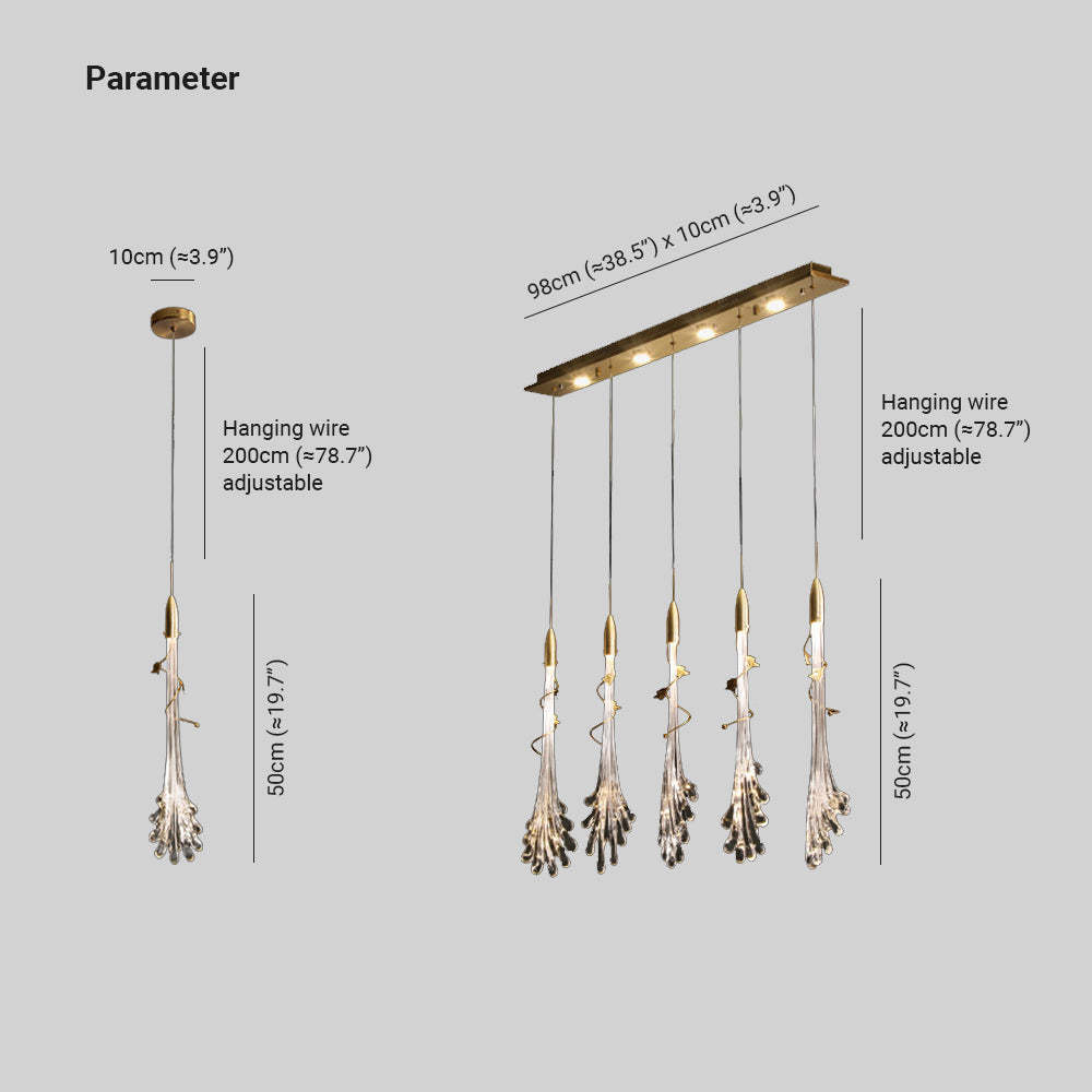 Sanna Pendant Light Dimensions - Adjustable Hanging Wire