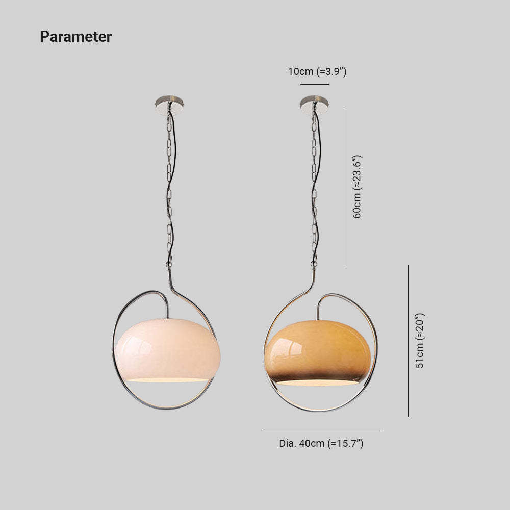 Hailie Pendant Light Dimensions - Retro Glass Lighting