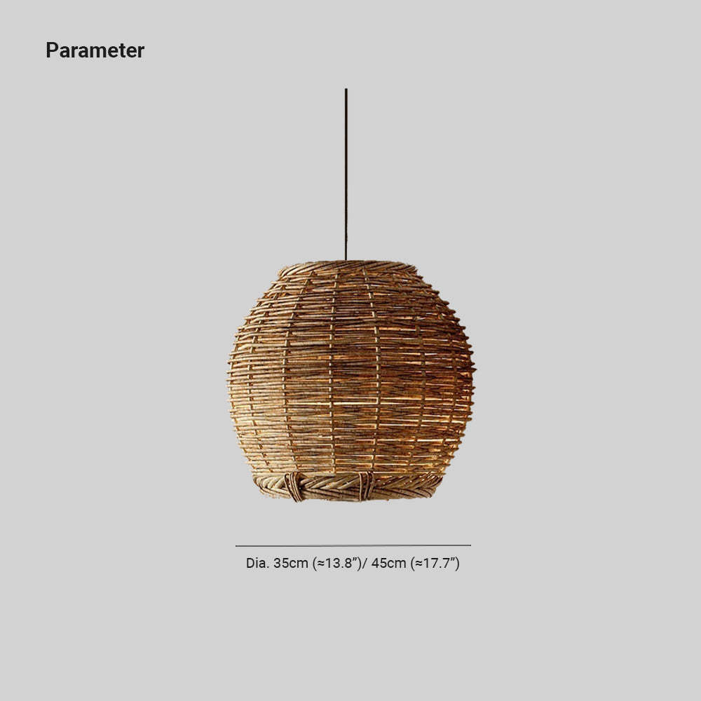 Muto Retro Rattan Pendant Light, Diameter 35cm/45cm