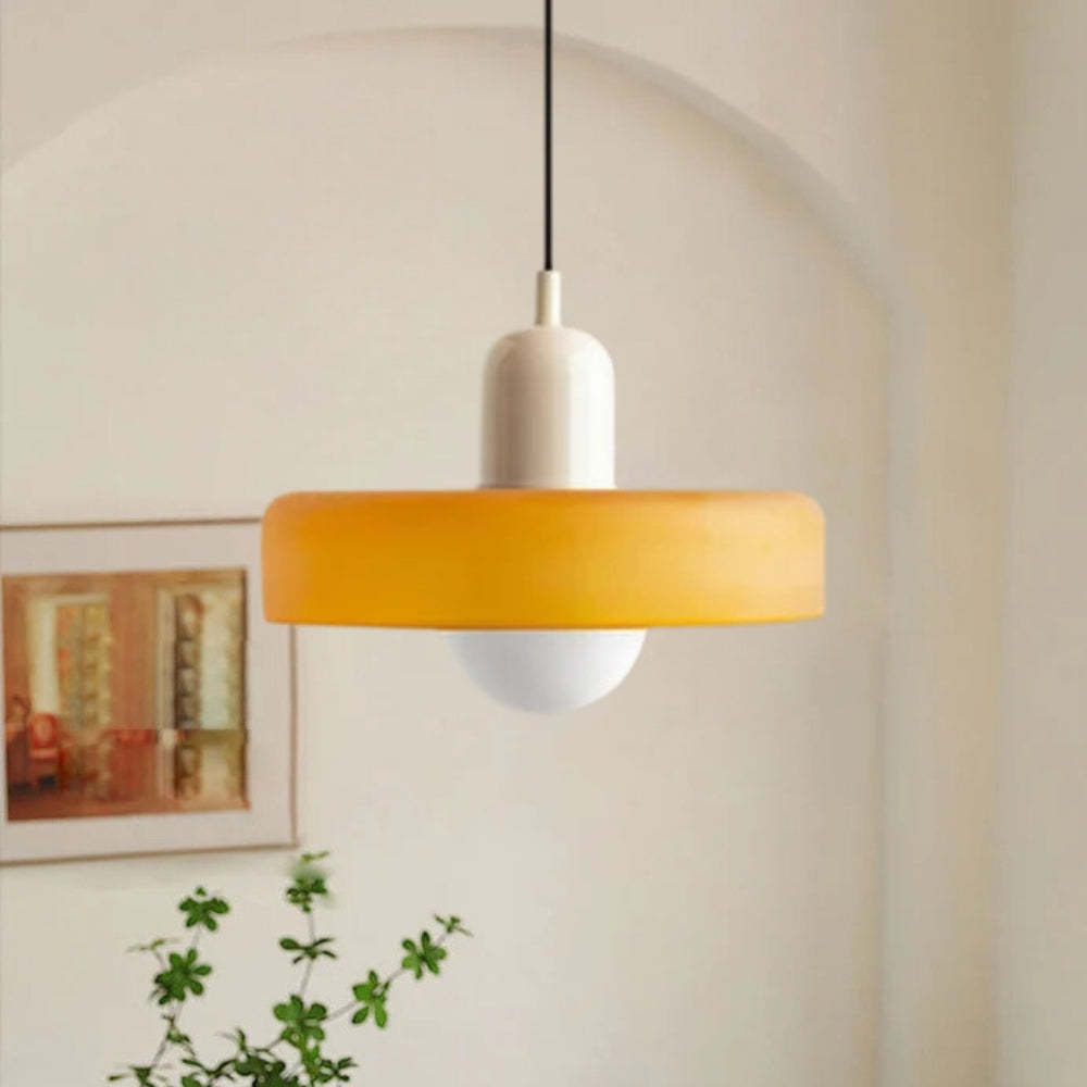 Yellow Morandi glass pendant light by Las Sola