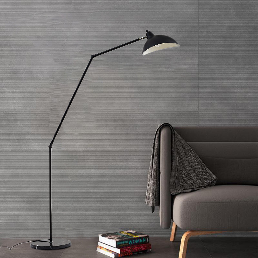 Modern black floor lamp next to sofa - Salgado