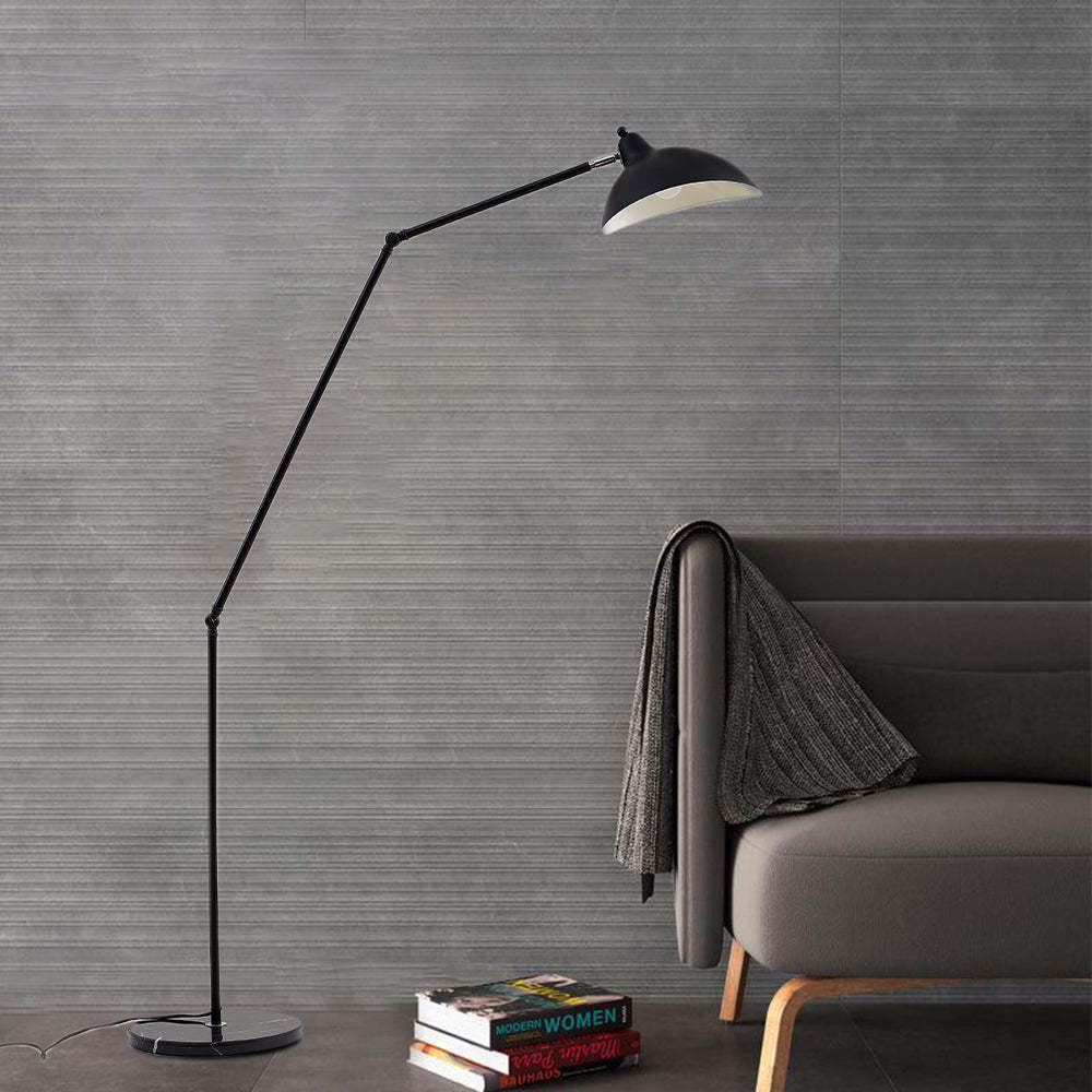 Modern black floor lamp next to sofa - Salgado