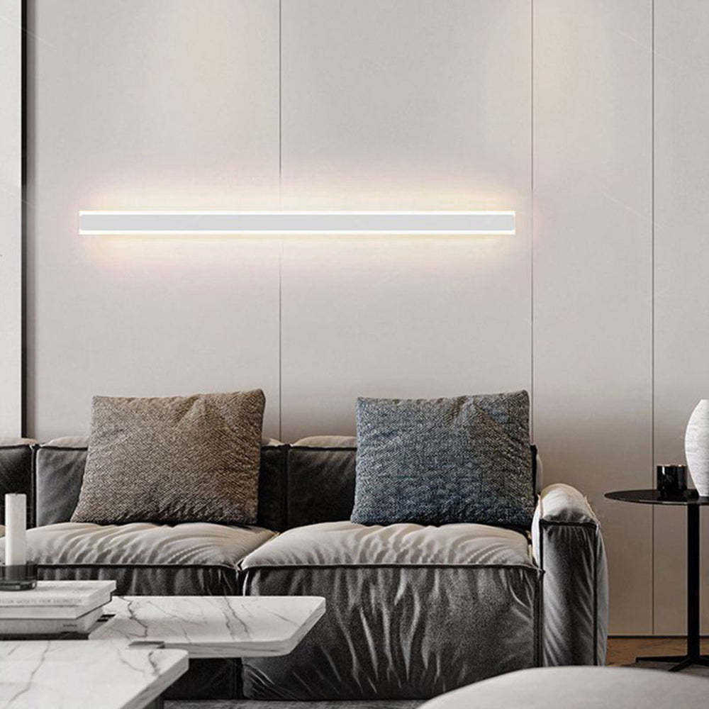 Edge Minimalist Linear Wall Lamp above sofa, modern living room