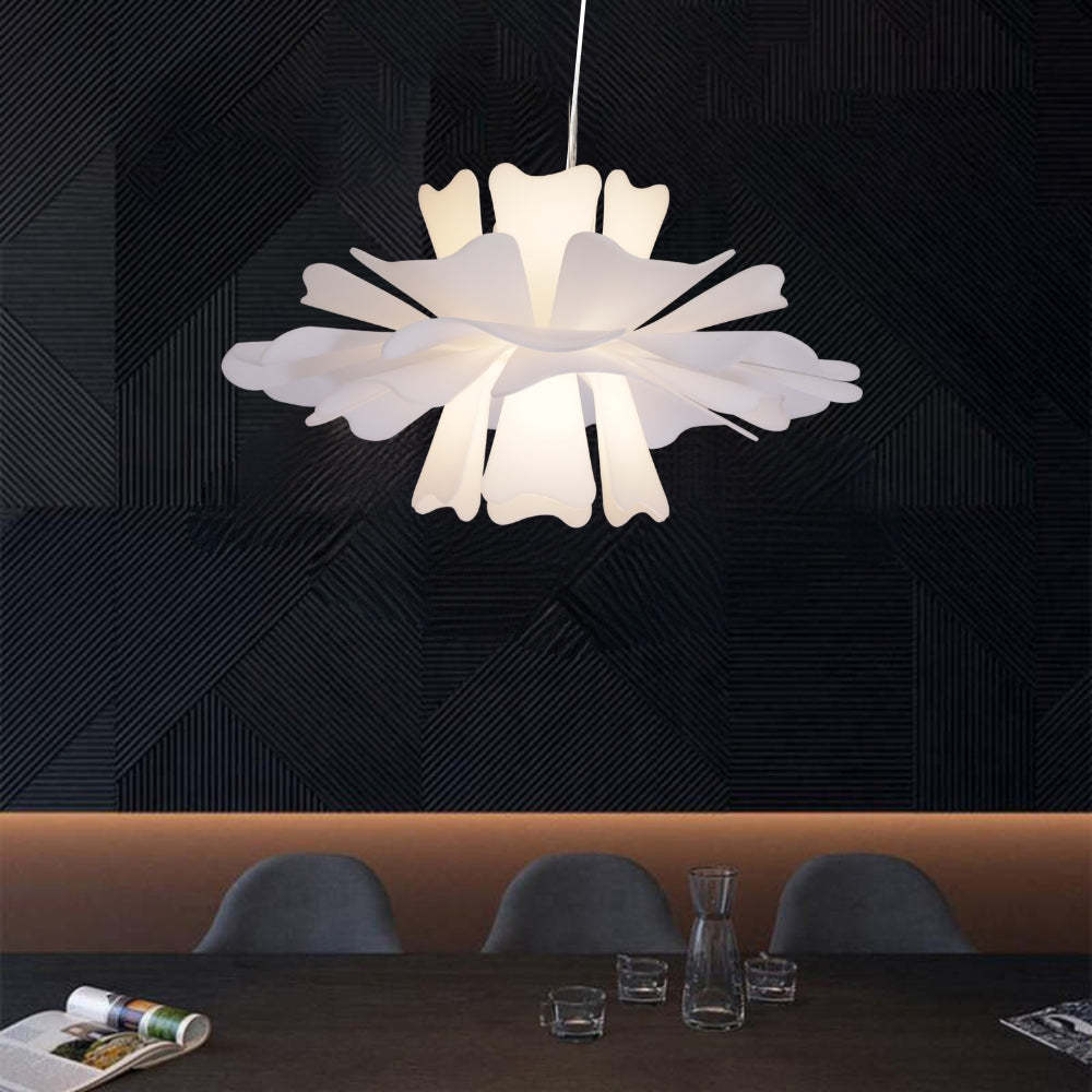 Elegant Flower Pendant Light White Metal/Acrylic Living Room | Las Sola