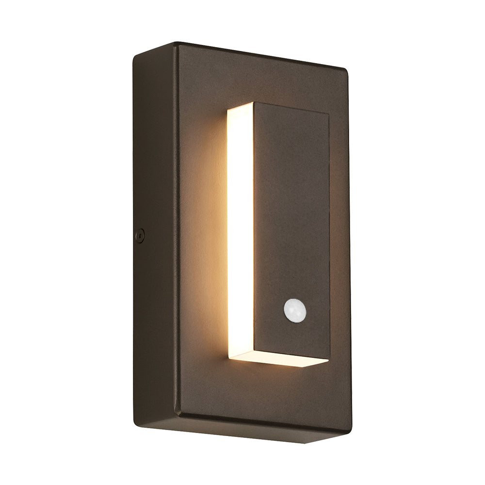 Edge Modern Square Ring Metal Outdoor Wall Lamp, Dark/Gray Bronze