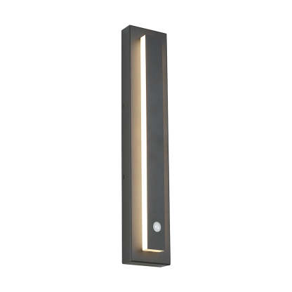 Edge Modern Square Ring Metal Outdoor Wall Lamp, Dark/Gray Bronze