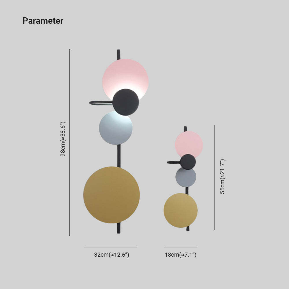 Emyr wall lamp size chart. Modern metal lighting dimensions