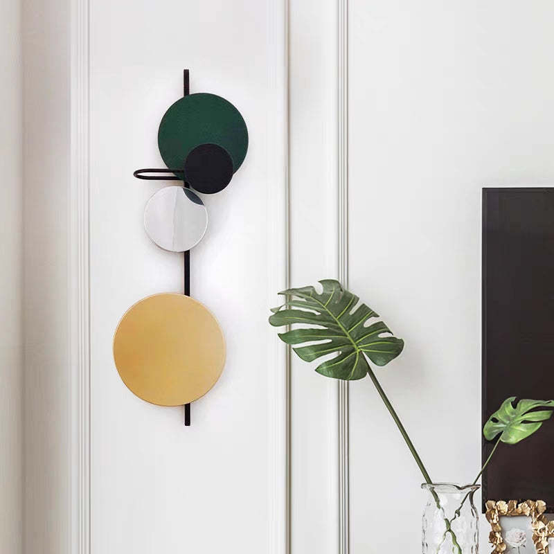 Emyr Modern Wall Lamp. Metal circle wall decor.