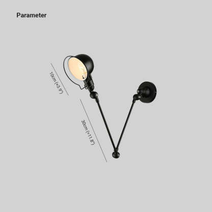 Brady Wall Lamp dimensions, black metal