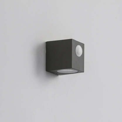Las Sola Orr minimalist square outdoor wall lamp on light wall