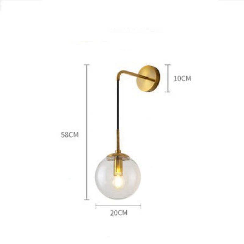 Valentina LED Wall Lamp dimensions: 58cm height, 20cm globe, 10cm depth.