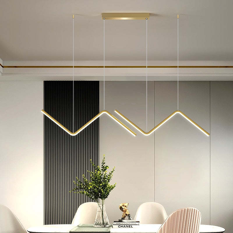 Gold Louise Pendant Light - Modern Wavy Design