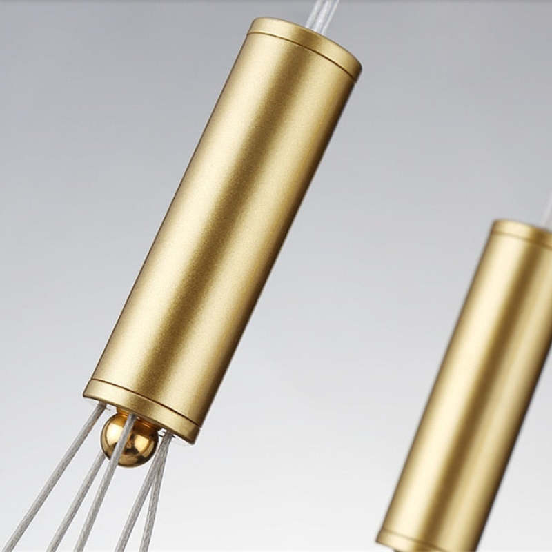 Close-up of Valentina pendant light's metallic components