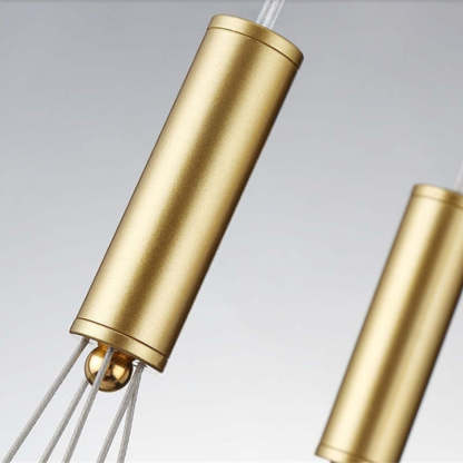Close-up of Valentina pendant light's metallic components