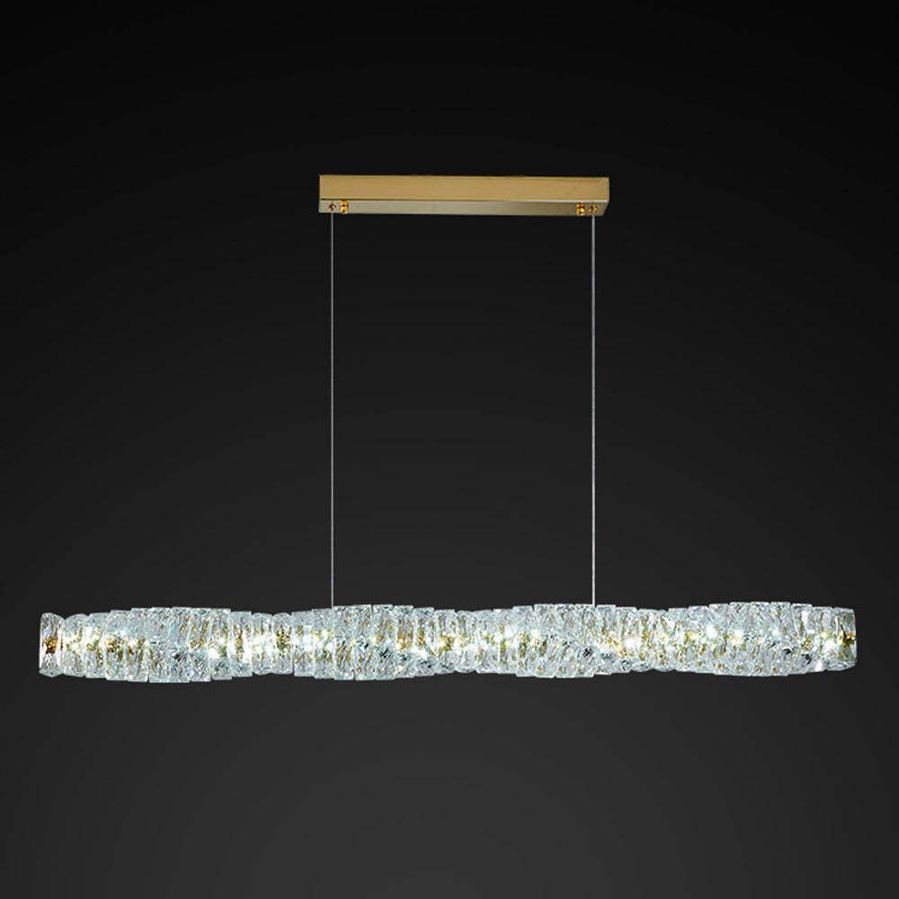 Kristy Crystal Sliver and Pendant Light Stainless Steel