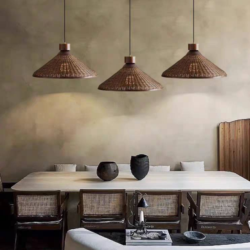 Rattan Pendant Lights over Dining Table Alessio Retro Design LED Pendant / Ceiling Light Rattan Living Room/Restaurant/Hotel