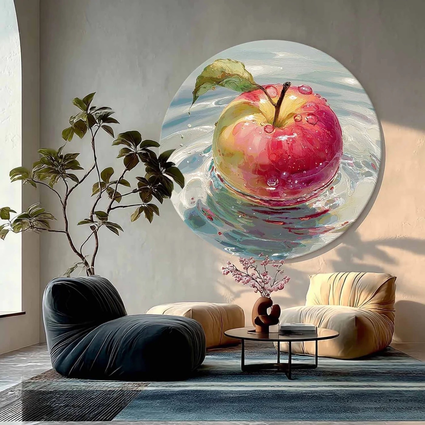 Contemporary Realism Round Wall Art Framed Oil Painting | Las Sola