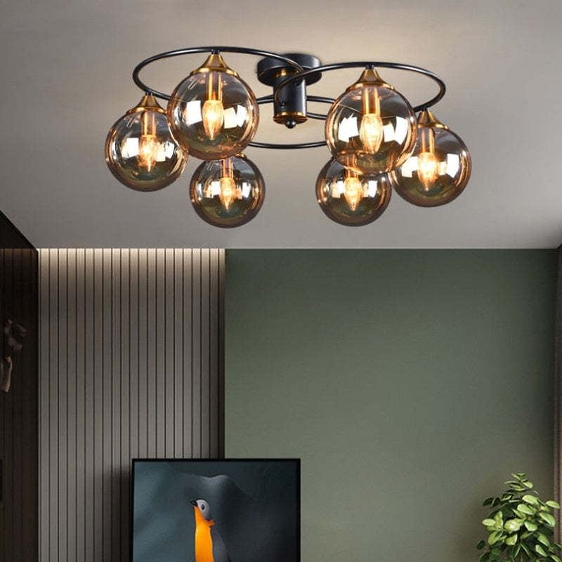 Valentina Nordic bubble glass ceiling light in living room