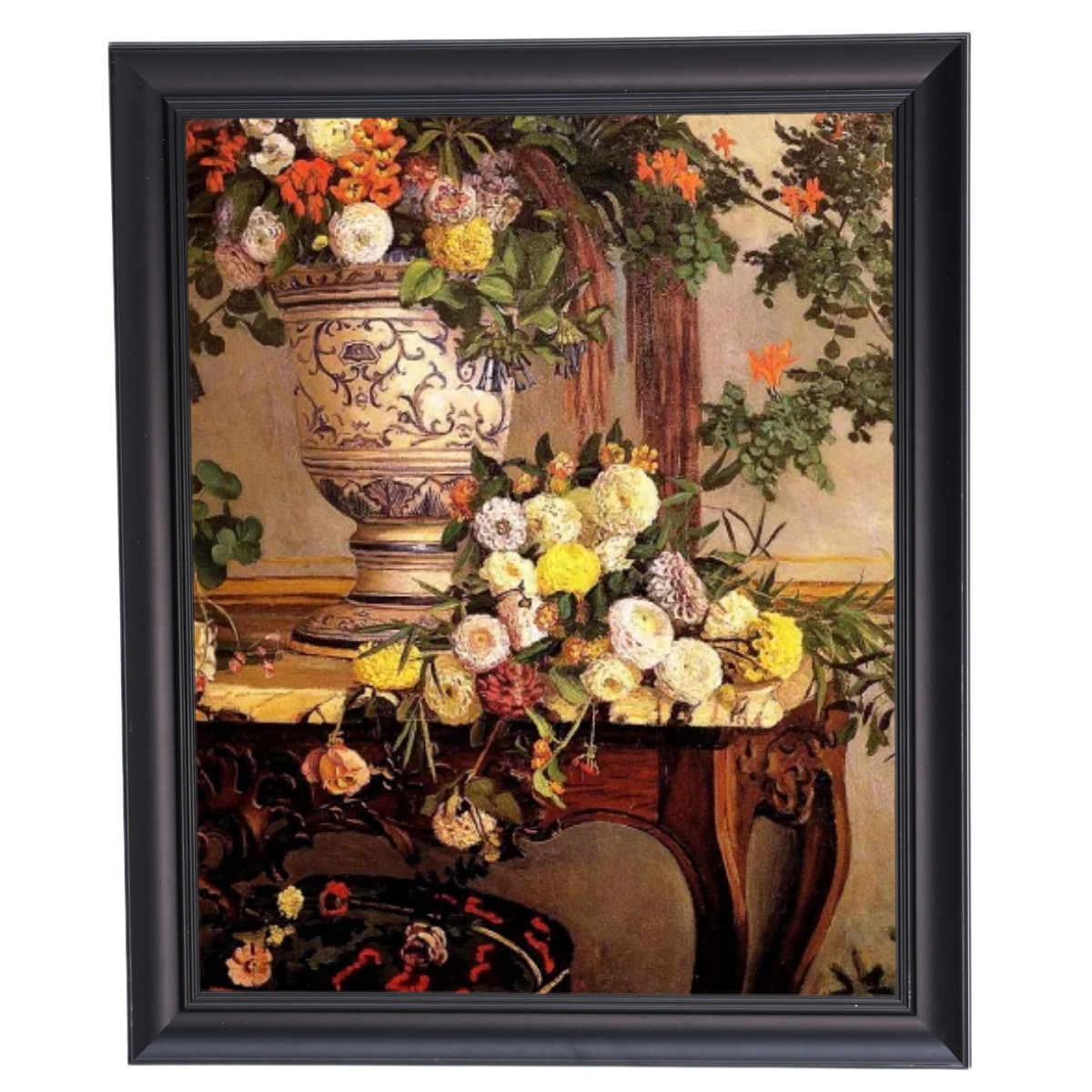 Frederic Bazille Flowers Reproduction - Framed Floral Art